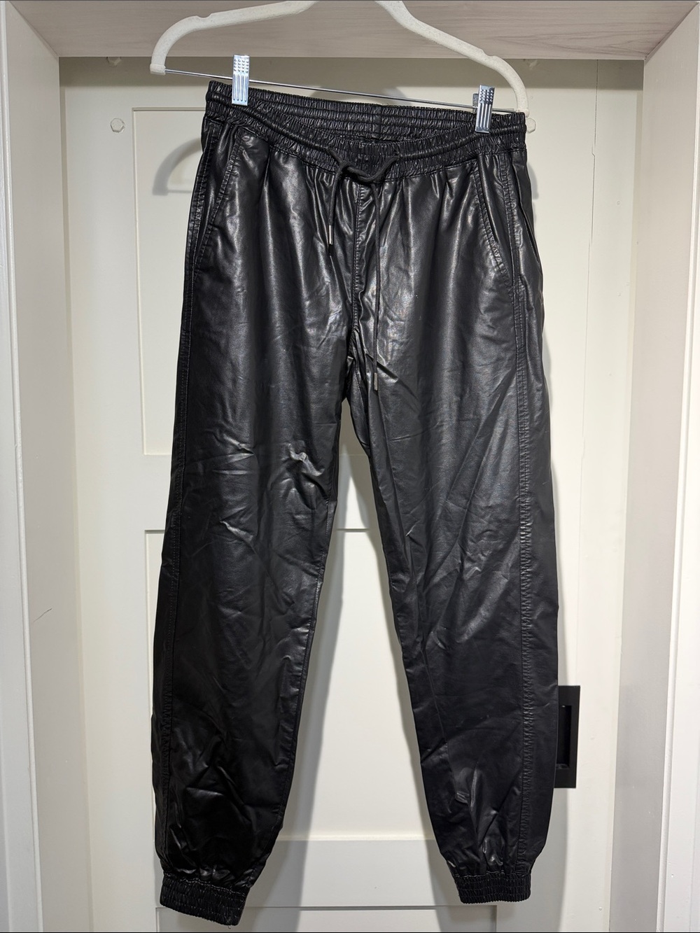 ZARA faux leather joggers